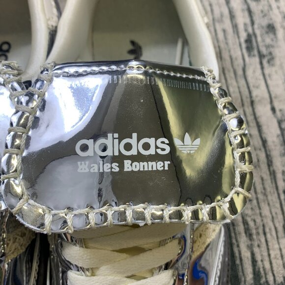 New Adidas Samba x Wales Bonner Silver Metallic Women Sneaker - Picture 10 of 11